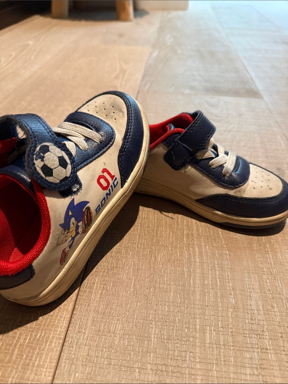 H&M Navy, White & Red Kids Sneakers with Sonic Graphic
